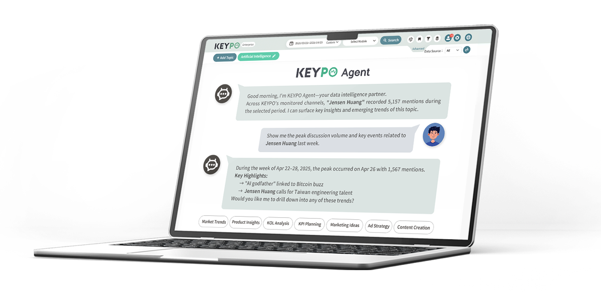 KEYPO Big Data Intelligence platform interface